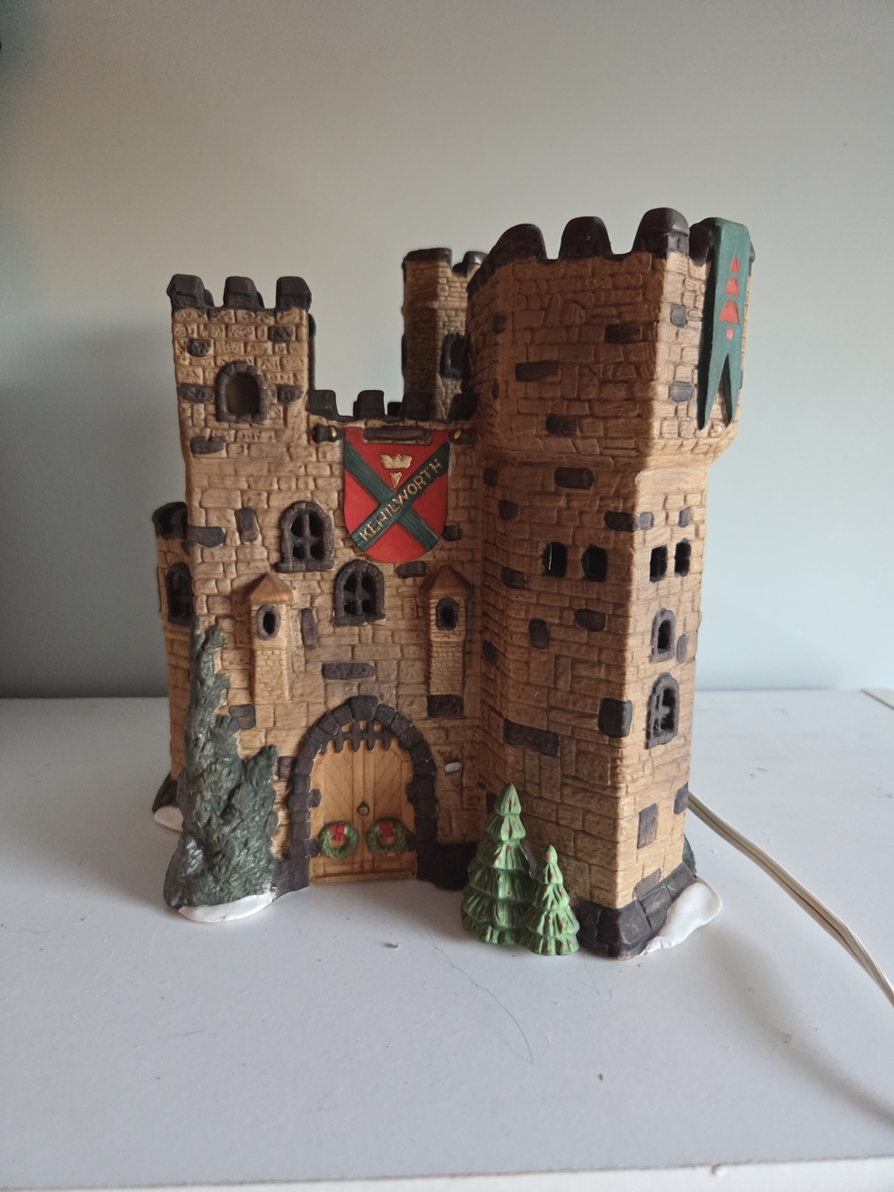 Dept 56 Dickens Village Holiday Castle Lighted Decoration - Damaged